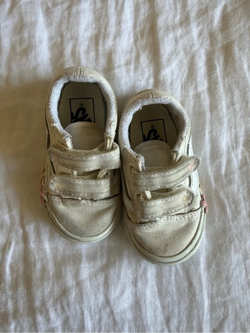 Vans Toddler Girls Floral Sneakers Size 5 White Velcro
